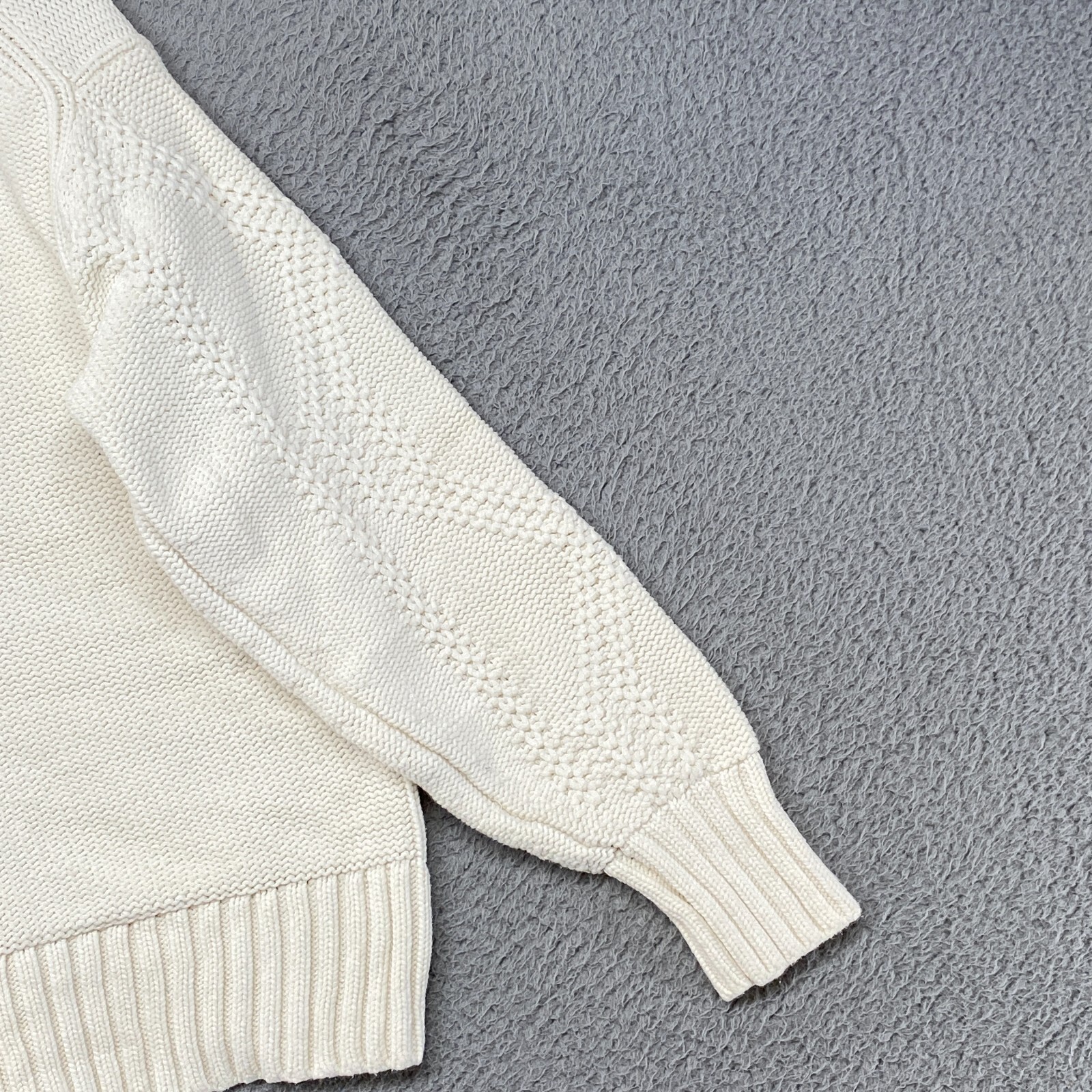 Everlane Sweater Womens Small Boxy Mock Neck Cream Knit Neutral Pullover Ivory