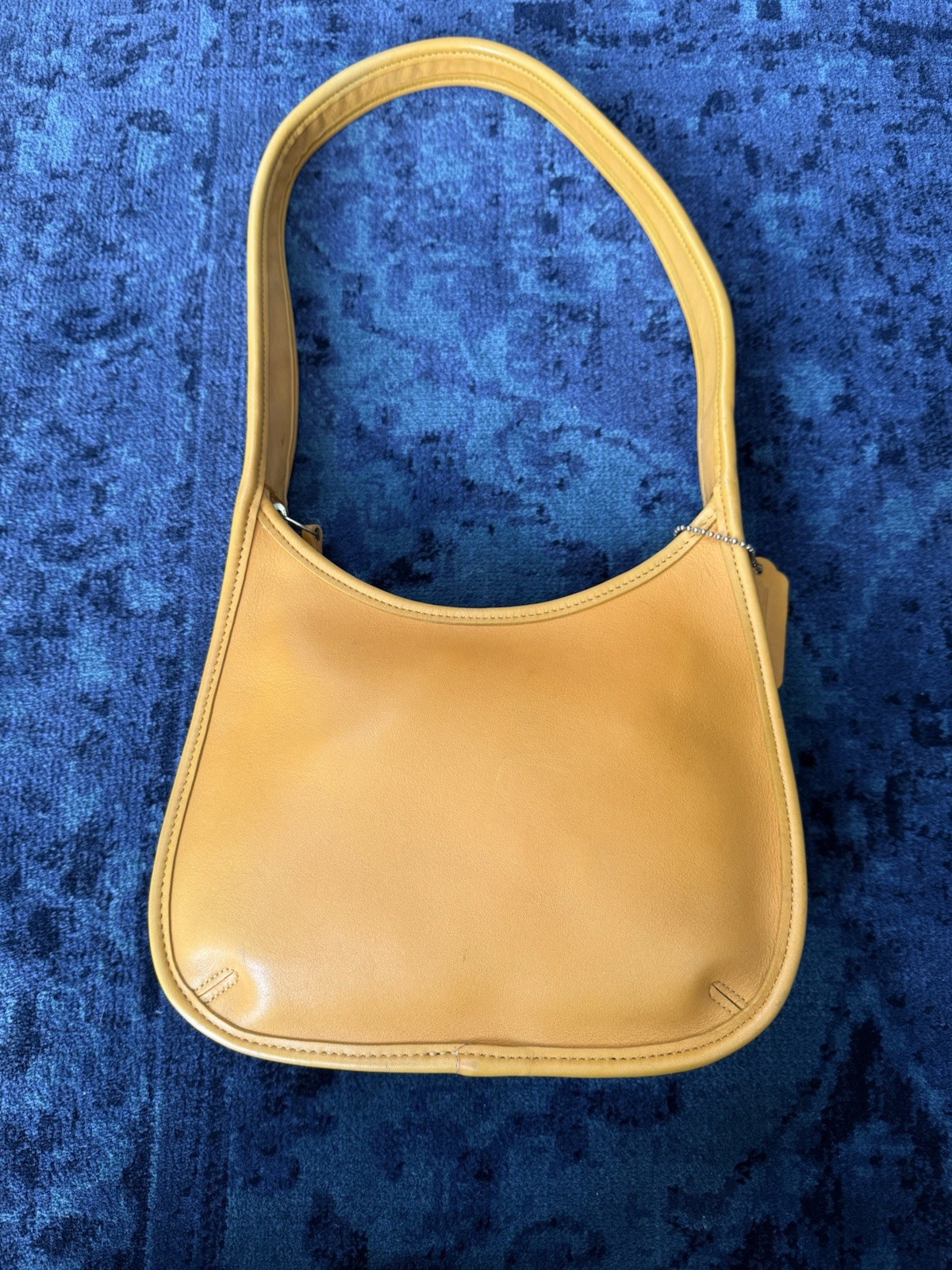 Vintage COACH #9020 Yellow Ergo Mini Zip” Shoulder Bag – 90’s Full-Grain Leather