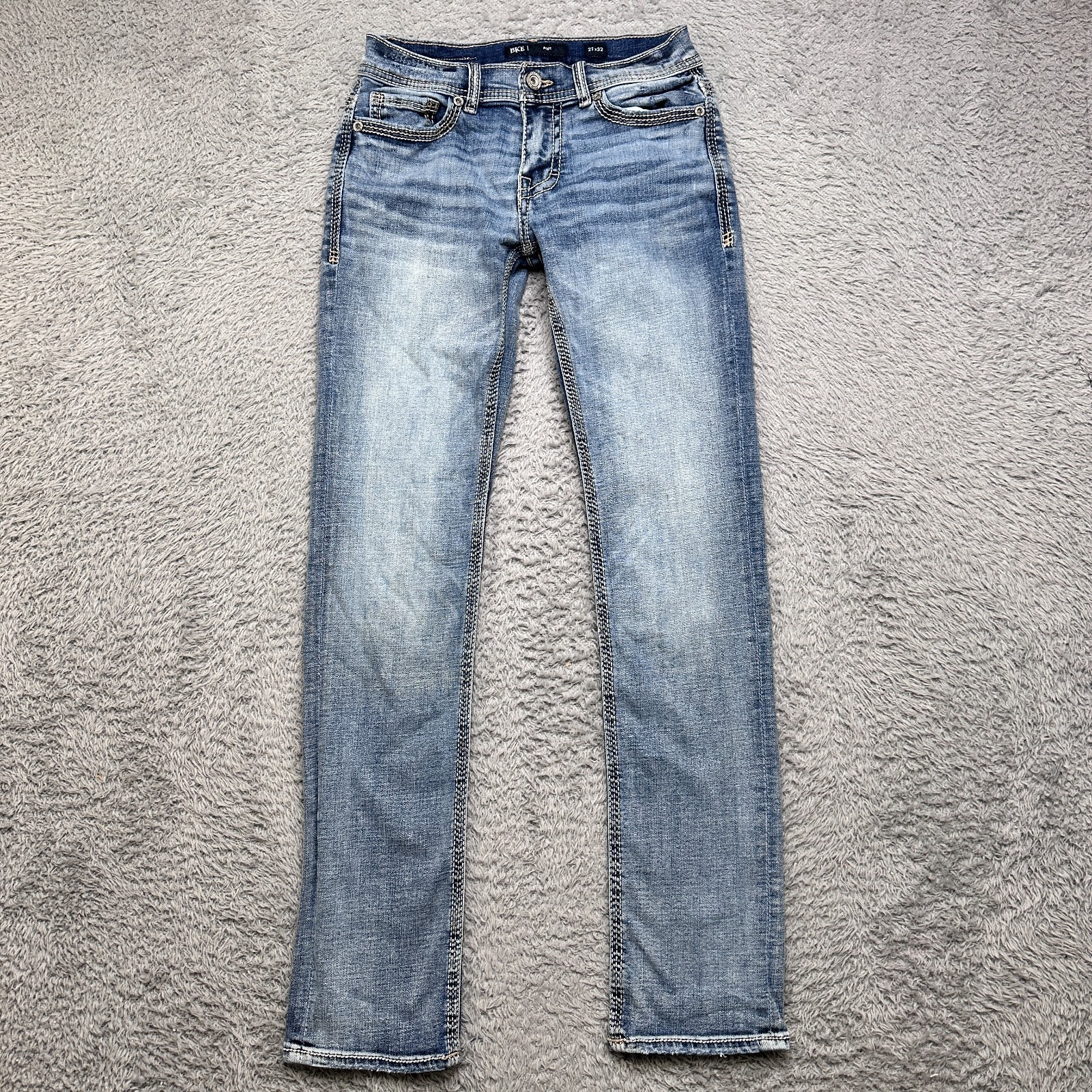 BKE Jeans Mens 27×32 Blue Alec Slim Straight Stretch Blue Denim Medium Wash