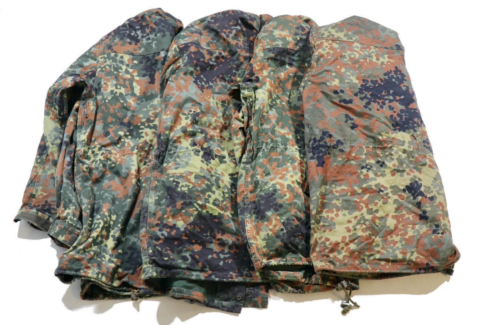 German Bundeswehr Flecktarn Camo Military Parka Jacket with Hood Camouflage