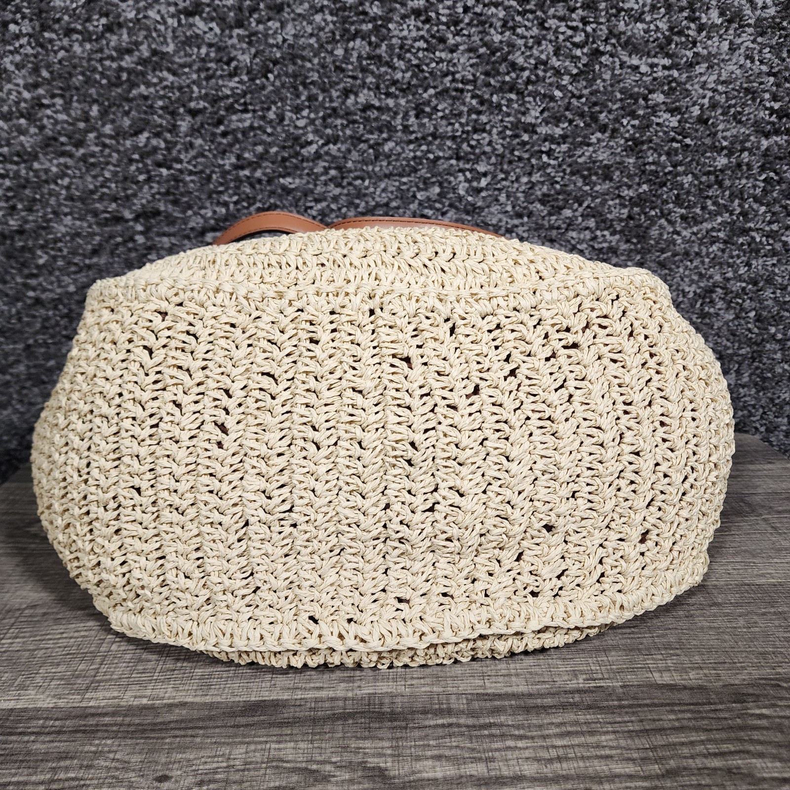 a.n.a Noelle Straw Tote Shoulder Bag Women’s Large Natural Brown Beach Boho NWT