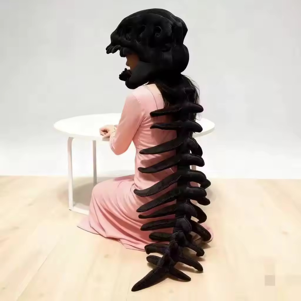Realistic Dinosaur Skeleton Costume Set Unisex Headgear Cosplay 75cm 115cm New