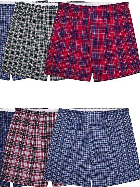2 or 4 Fruit of the Loom Men’s Tag-Free Boxer Underwear Shorts Pattern Woven