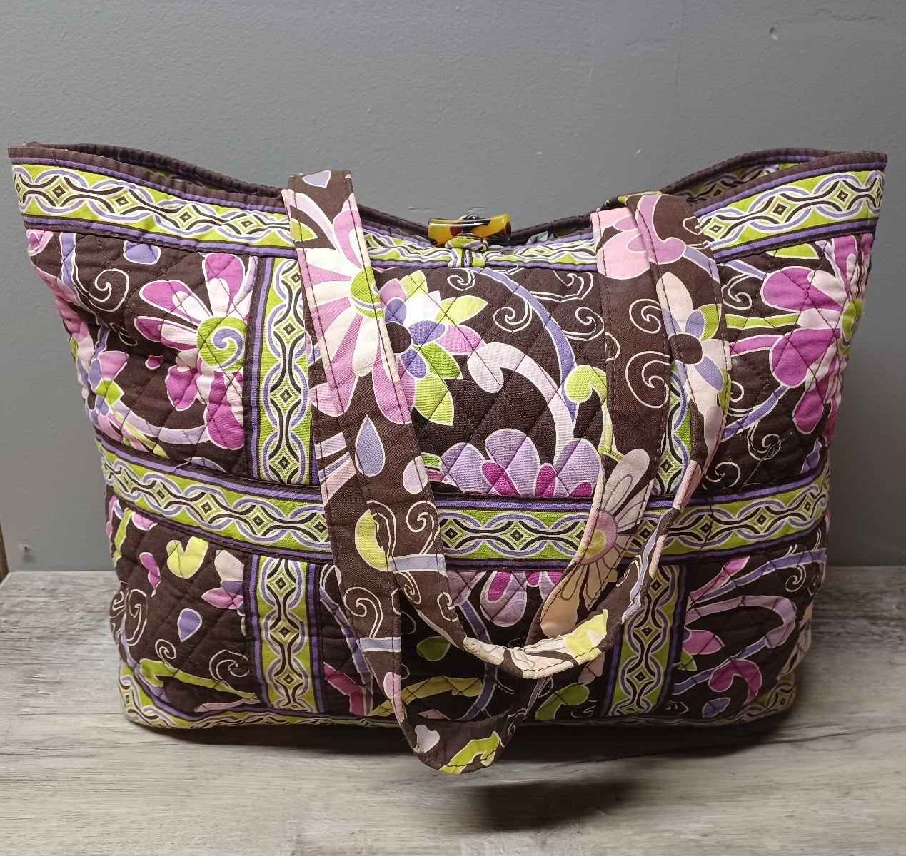 Vera Bradley Purple Punch Tote Handbag Purse