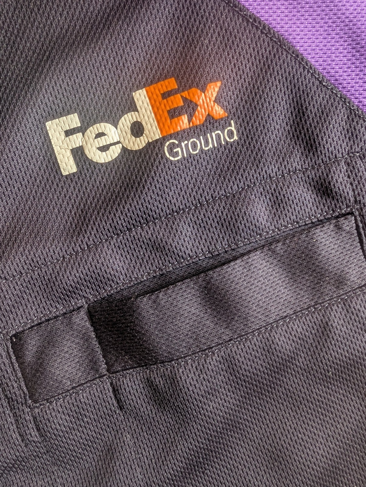 FedEx Short Sleeve Medium Polo Shirt Black Purple FedEx Lot Of 2
