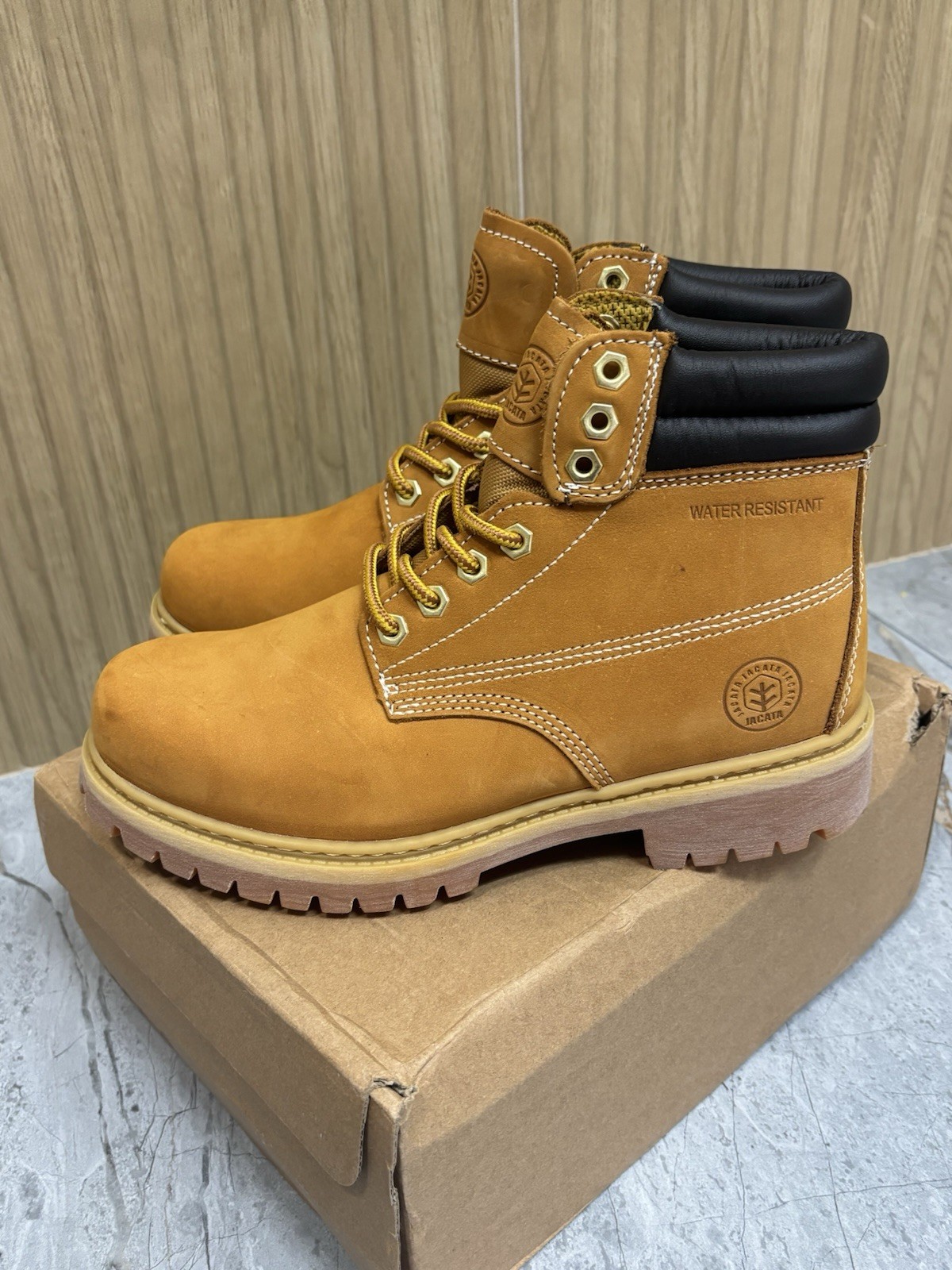 Jacata Men’s Work Boots Waterproof Leather Work Boots 8601 Us Size 7 Wide