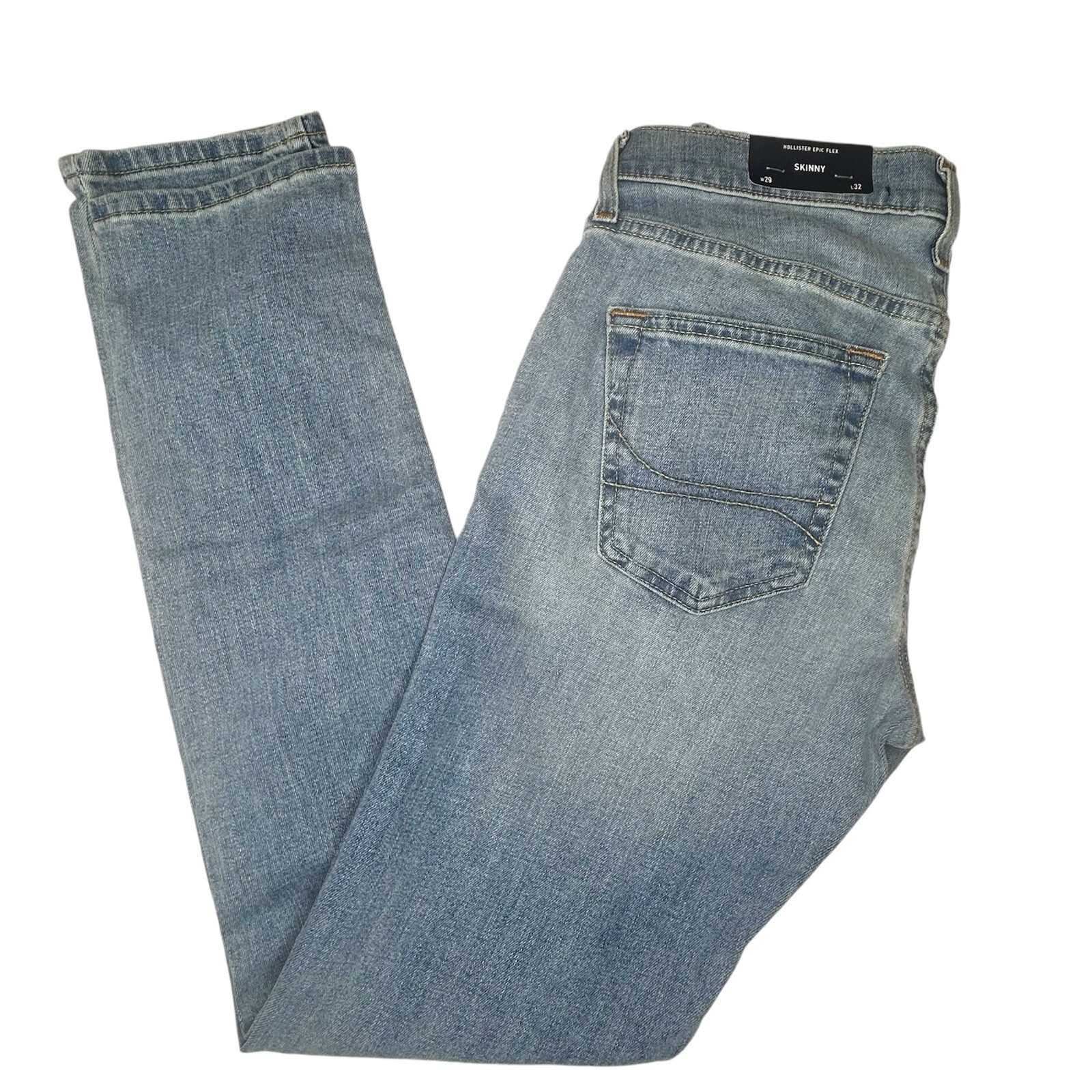 New HOLLISTER Jeans Mens 29W x 32L Skinny Epic Flex Blue Stretch Classic Modern