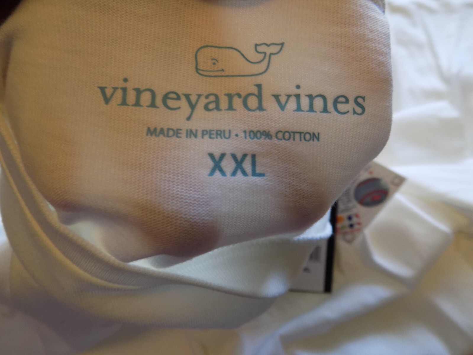 Men’s Vineyard Vines White Cotton Seattle Mariner’s Bar Flag T- Shirt XXL MLB