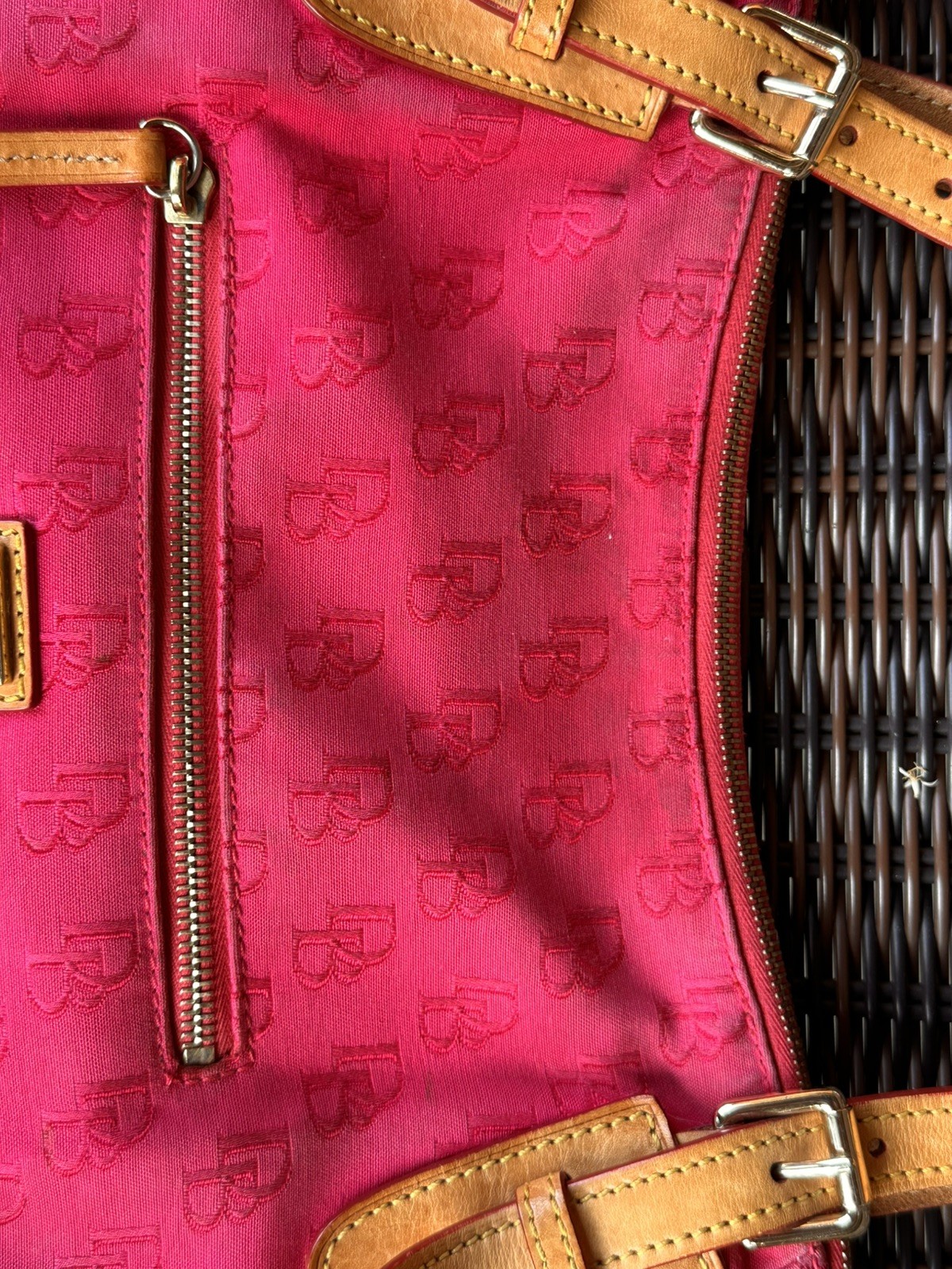 Dooney And Bourke Pink Monogram Venus Nina Shoulder Bag W/COA
