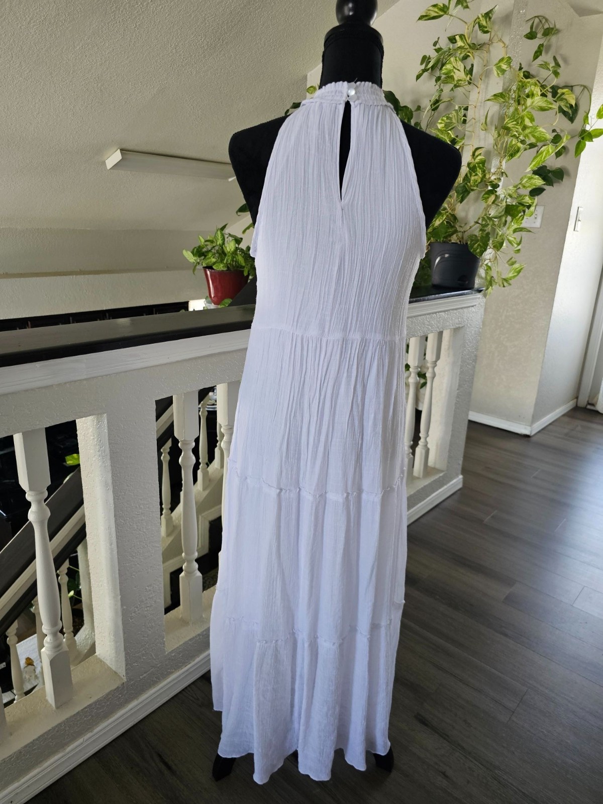 MILLE GABRIELLE White Halter Maxi Dress Small