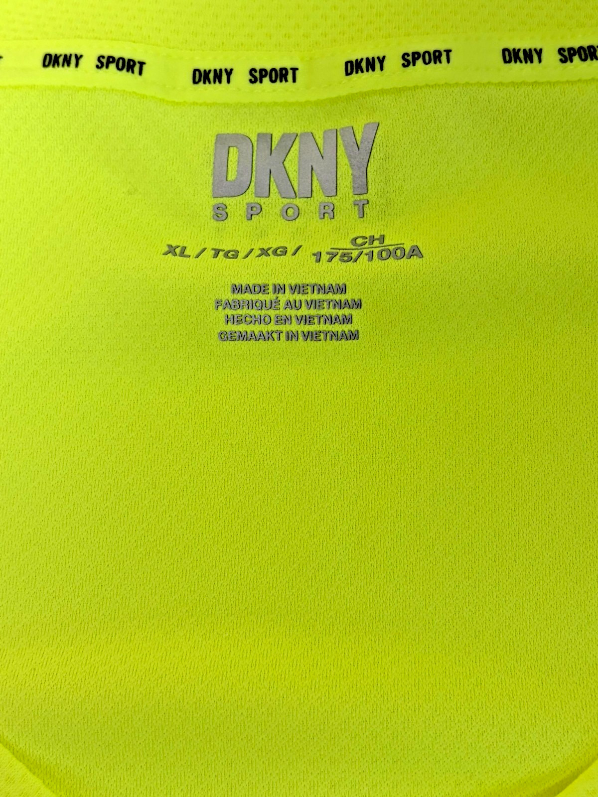Dkny Sport Women’s Solid V-Neck Short-Sleeve Top Shirt Electric Yellow X-Large