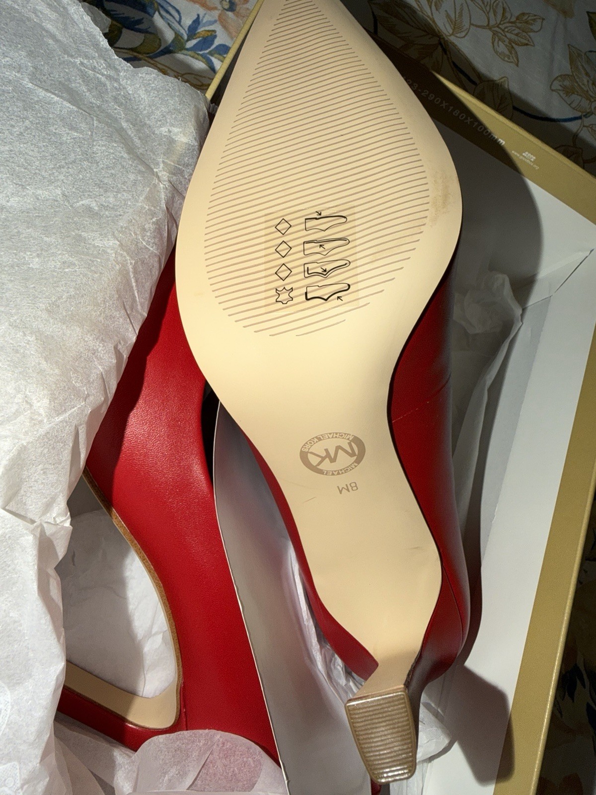 MICHAEL MICHAEL KORS Amara Leather Pump Women’s Size US 8 Crimson
