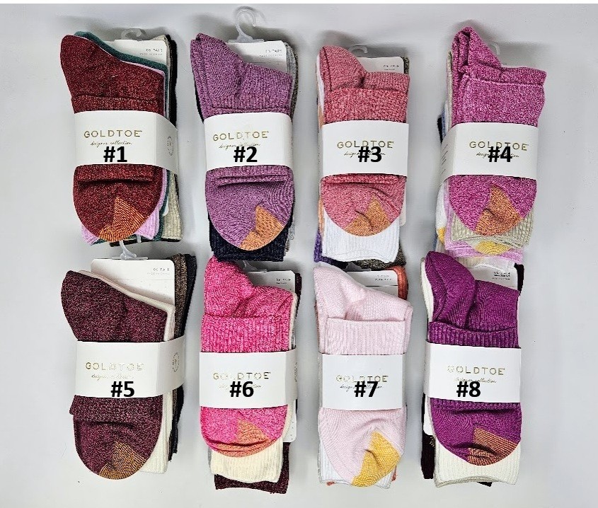 GOLD TOE Women 6 pack Turn Cuff Multi Color Socks, Size 9-11 fits shoe size 6-9
