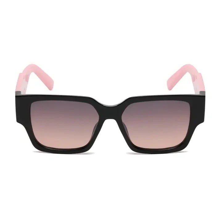 Men Chic Pink Black Square Sunglasses For Stylish Daily Wear Sunny Outings New