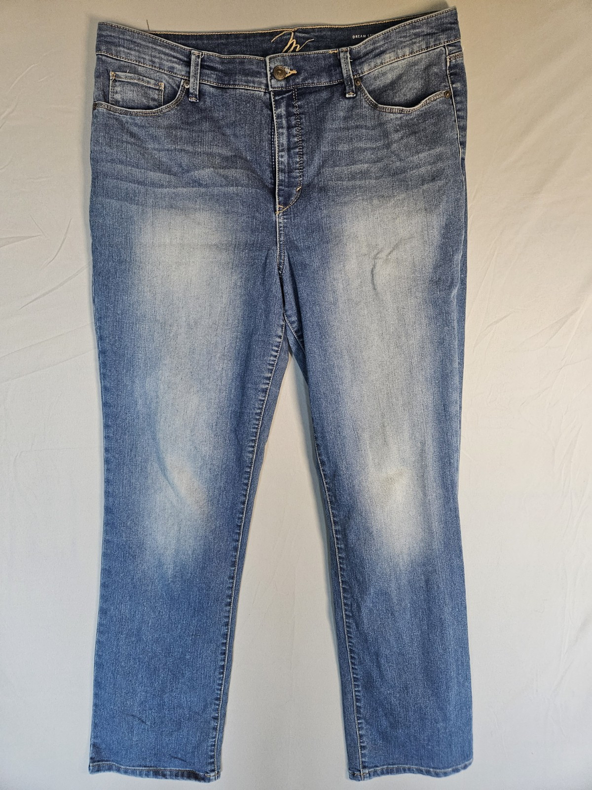 Miracle Jean Women’s Straight Jeans Blue Light Wash Denim Size 14