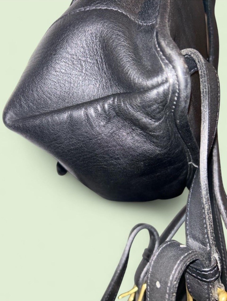 VTG COACH 9960 Black Leather Backpack Turnlock