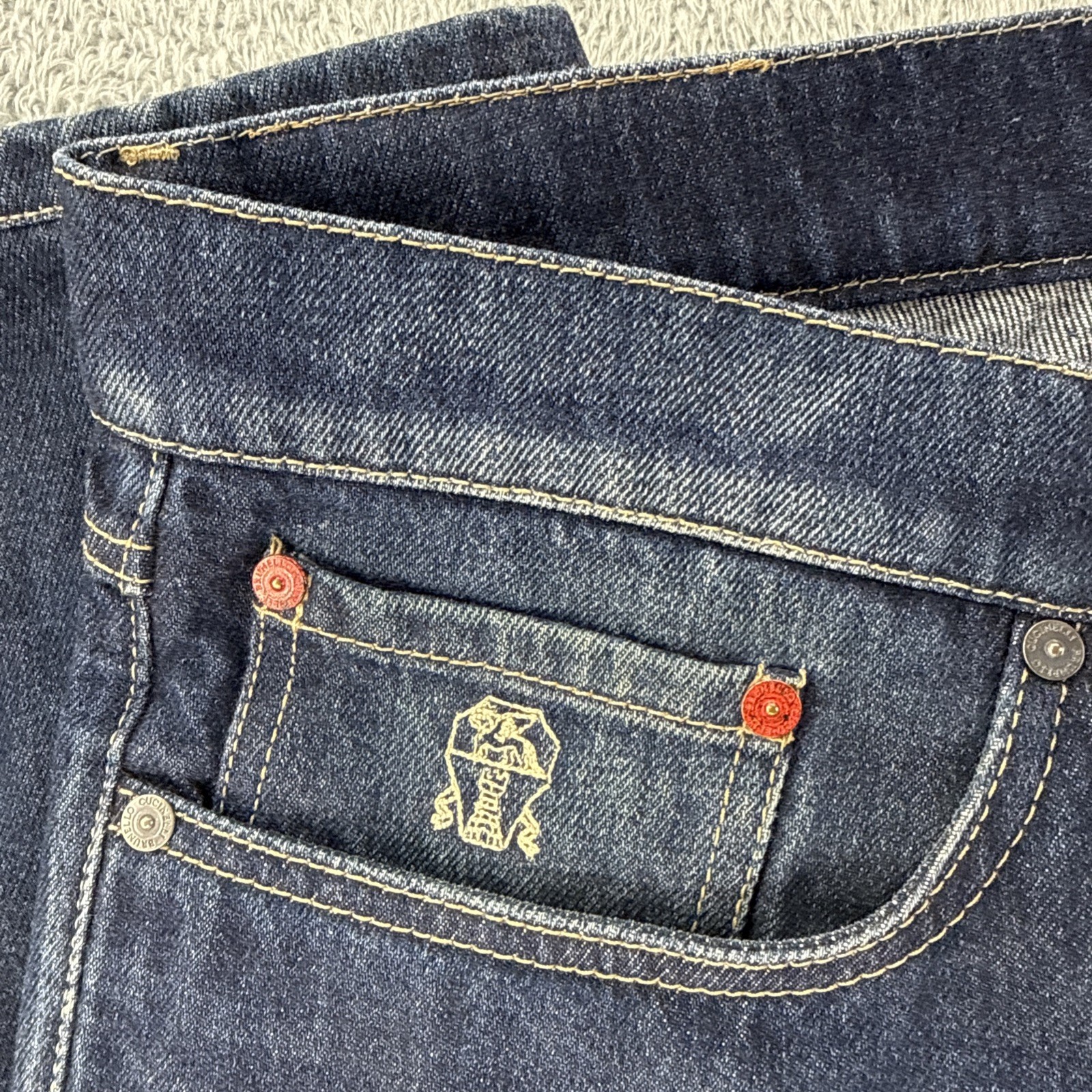 Brunello Cucinelli Mens Controllo Denim Jeans Size 54 (IT) Blue Made In Italy
