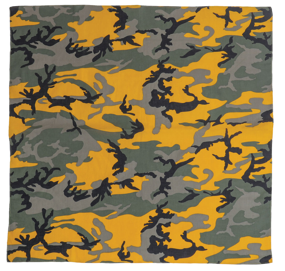 New Large Stinger Yellow Camo Military Jumbo Bandana 27 In. X 27 In 100% Cotton