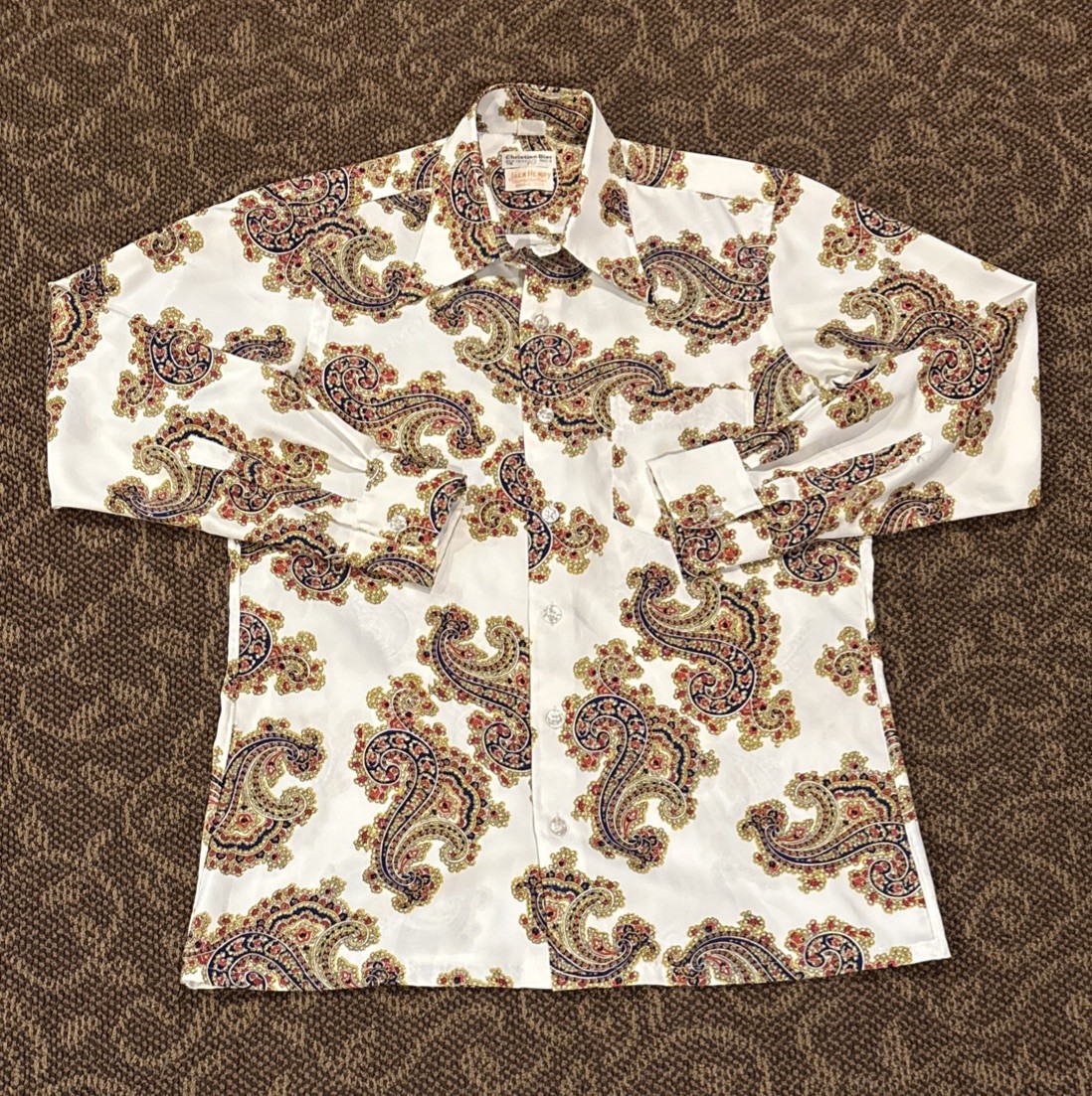 Men’s Vintage Christian Dior Paisley Shirt Size Medium Jack Henry M Rare🔥