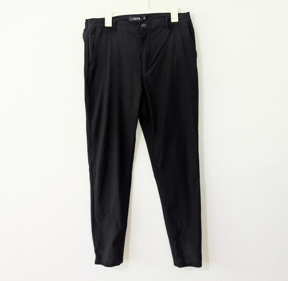 Cuts AO Joggers Tapered Pants Lightweight Button Zip Fly Athleisure Black XL