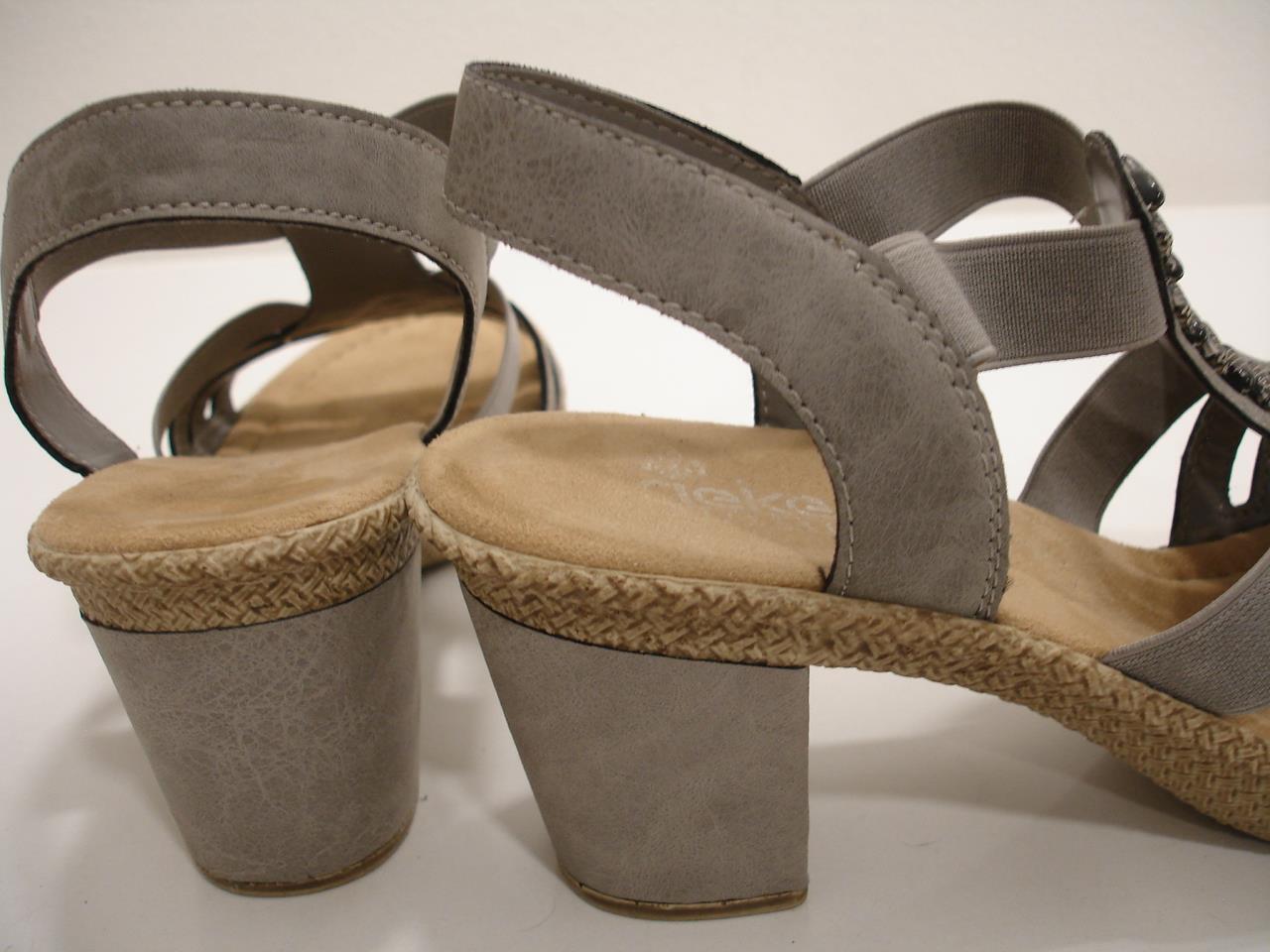 Women’s 9.5 sz 41 Rieker Slingback Sandals 66506 Gray Beaded Elasticated Stretch