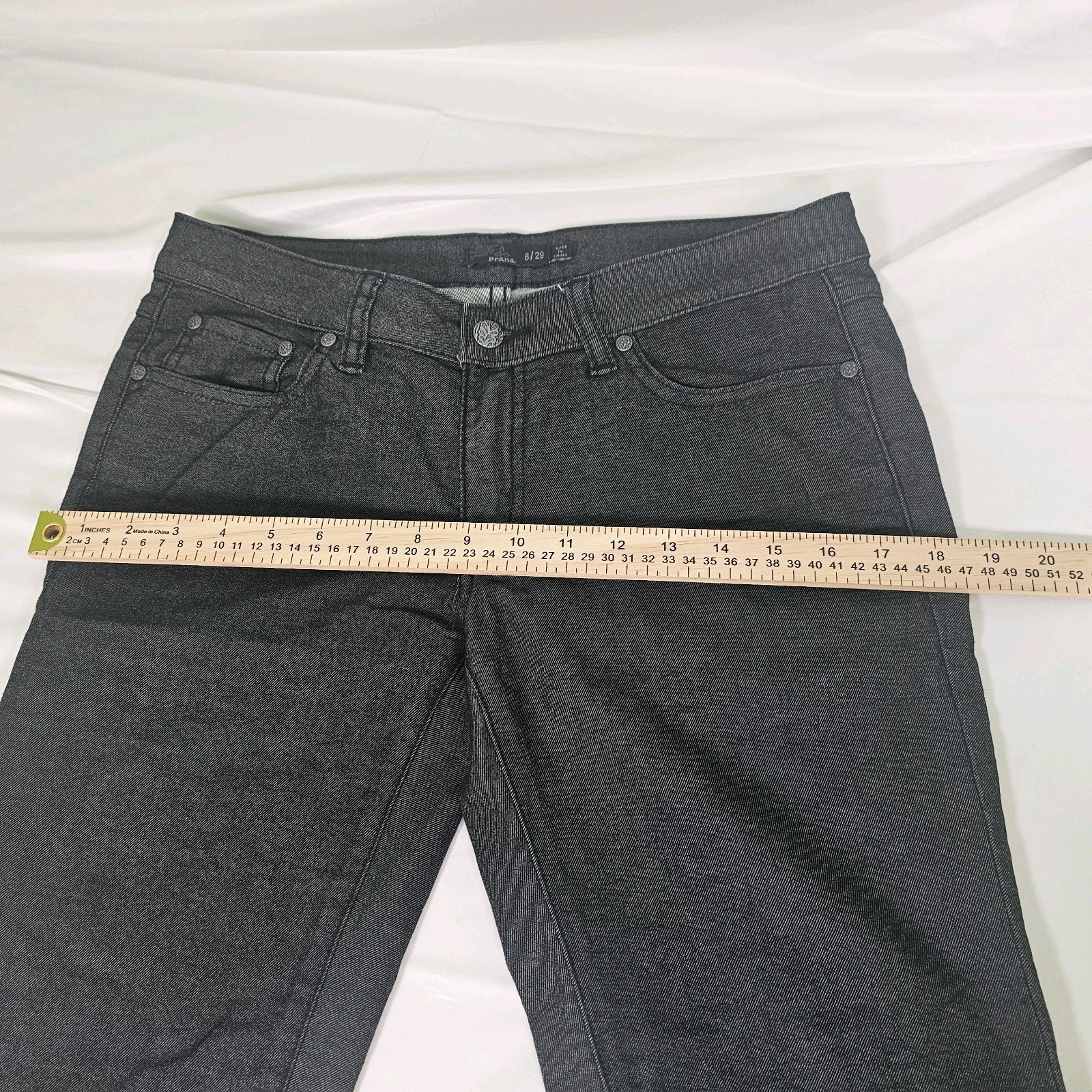 PrAna Size 8/29 Womens Charcoal Grey Organic Cotton Blend Straight Stretch Pants