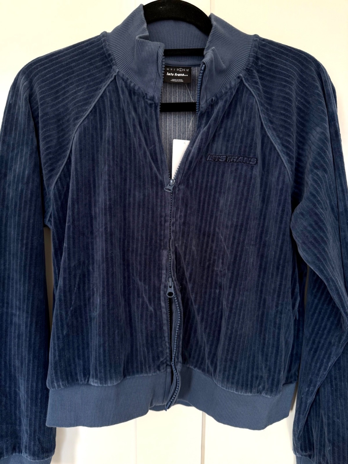 Brand new womens zip up high collared ribbed jacket top