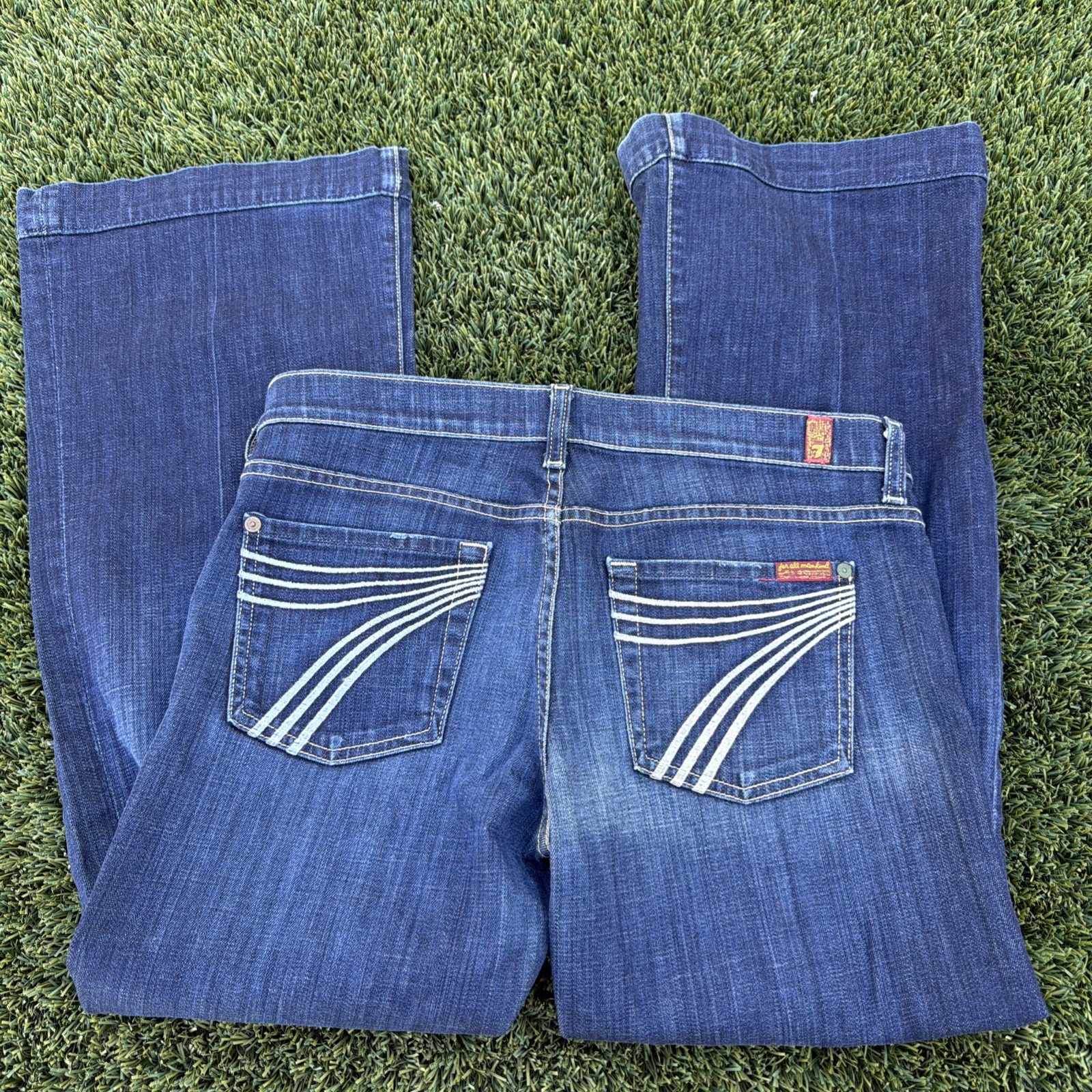 7 For All Mankind Dojo Flare Jeans Womens Size 29 Blue Denim High Rise Seven
