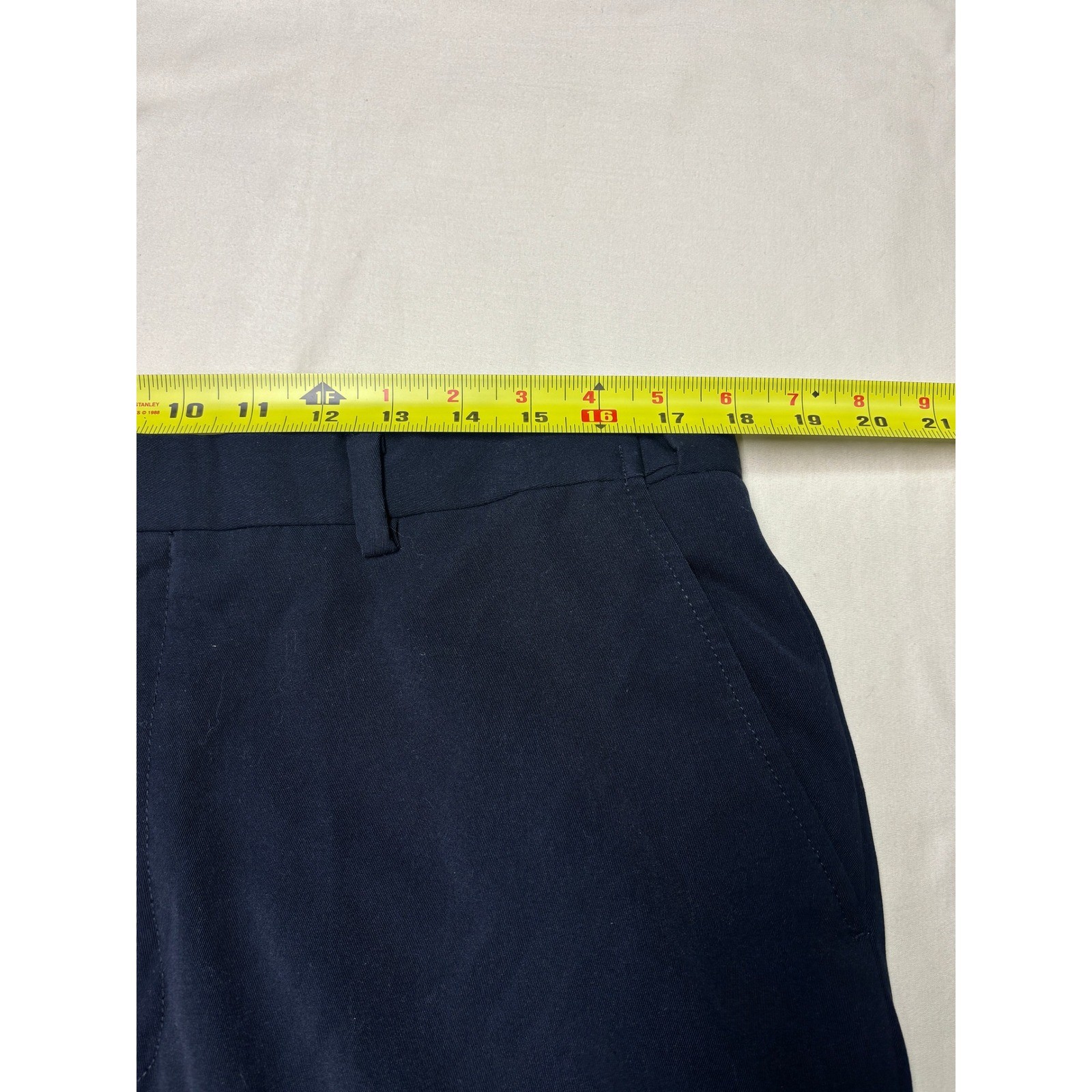 LL Bean Mens Navy Polyester Dress Pants Waist 36 Inseam 30 Flat Front YKK Zip
