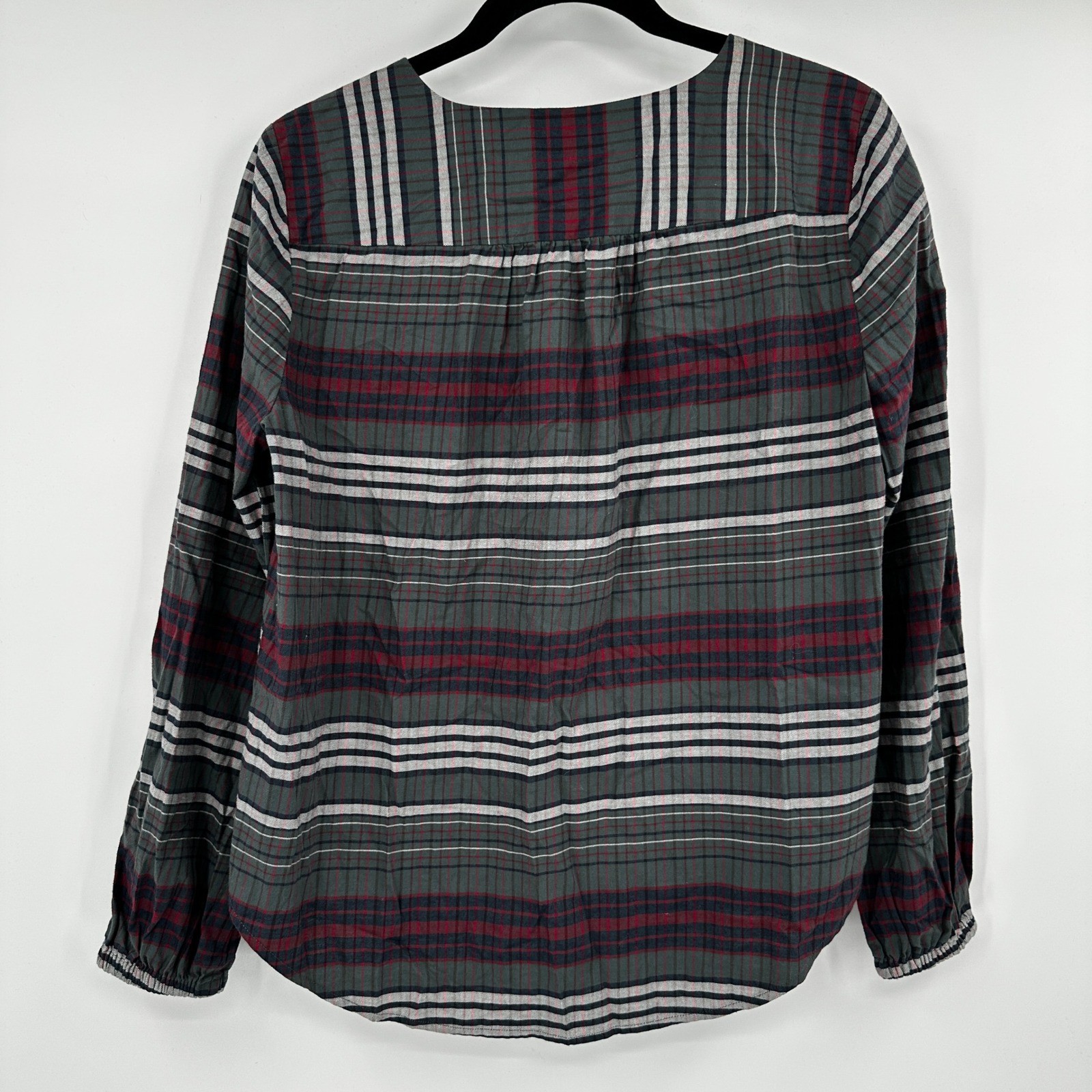 Madewell Womens Green Red Button Down Shirt Pineview Plaid Top Size Medium