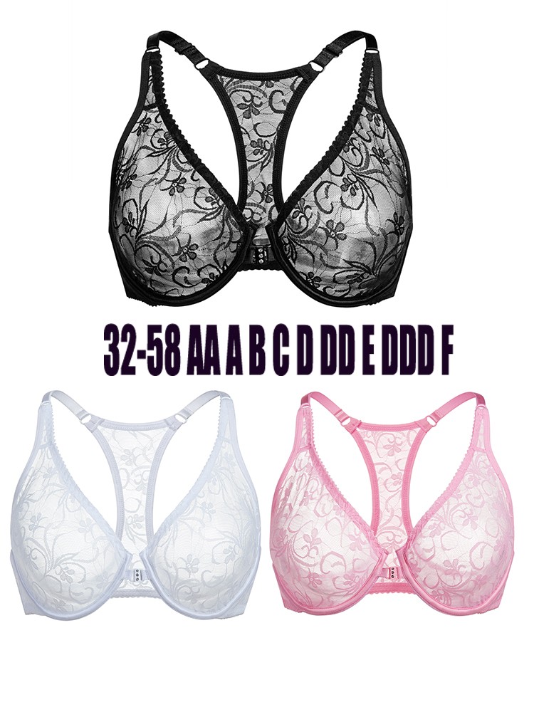 Mens Bra Front Closure Bras Transgender Bras Lace Brassiere Sissy Sexy Lingerie