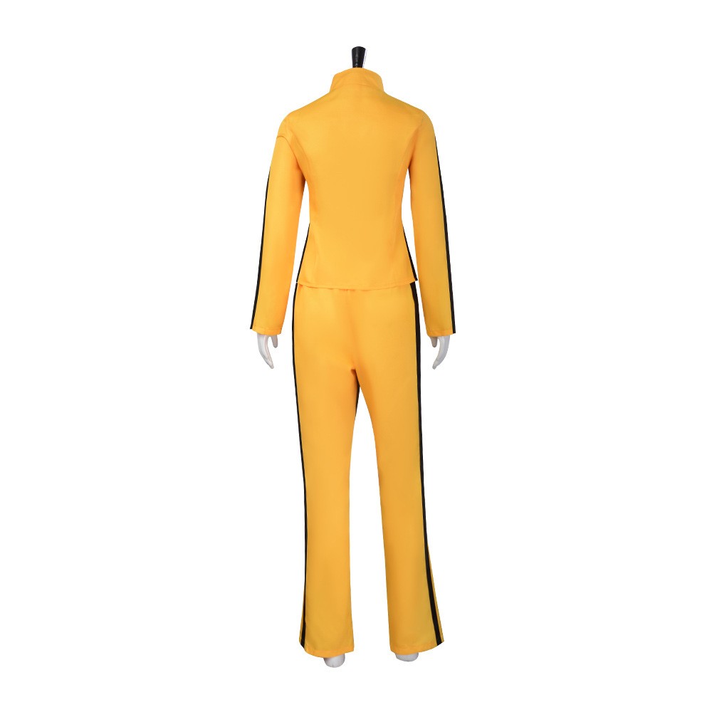 Kill Bill The Bride Cosplay Costume Yellow Coat Pants Adult Women Uniform