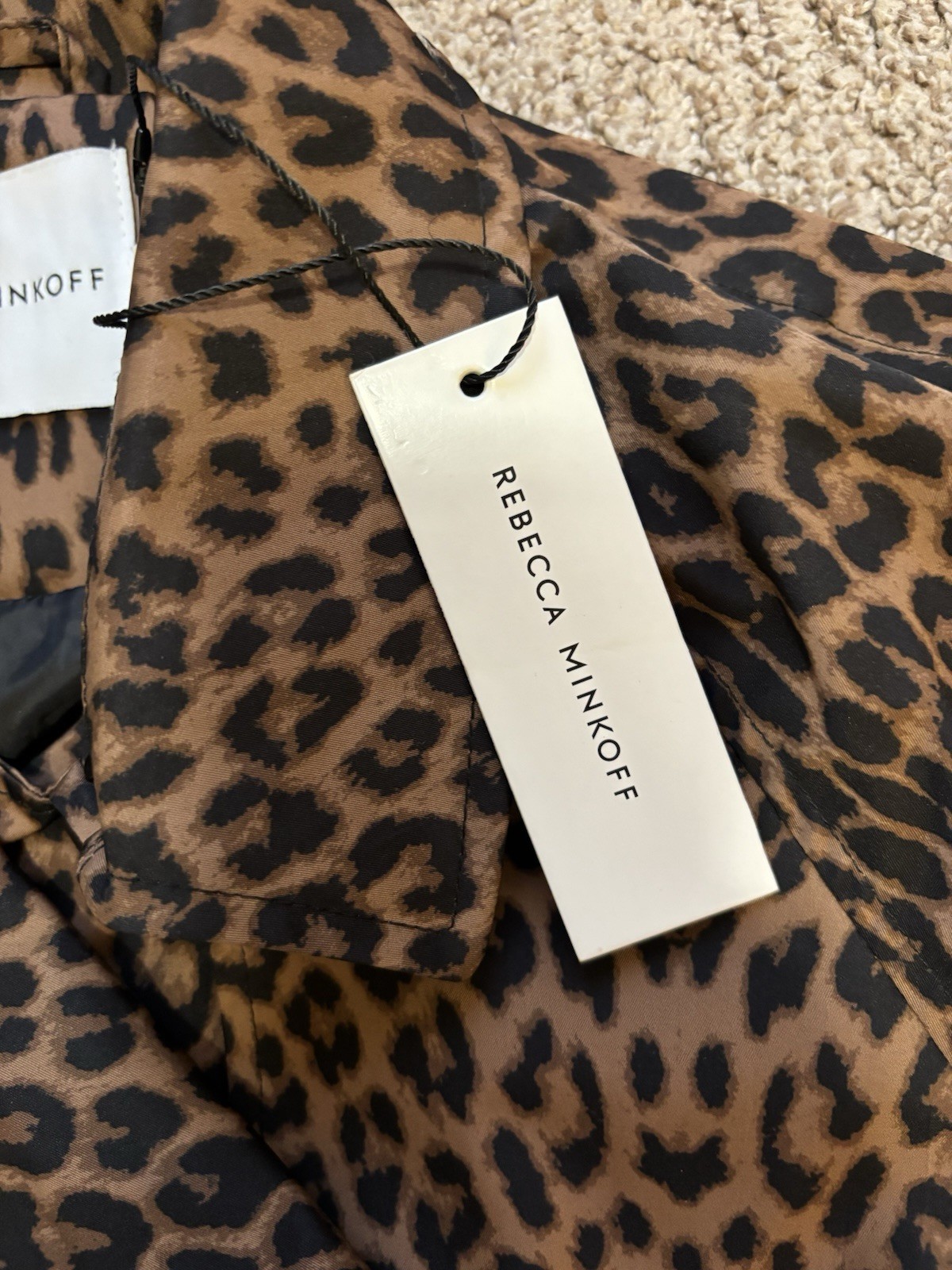 Rebecca Minkoff Leopard Trench Coat NWT RM-707A Women’s M Belted $298 Designer