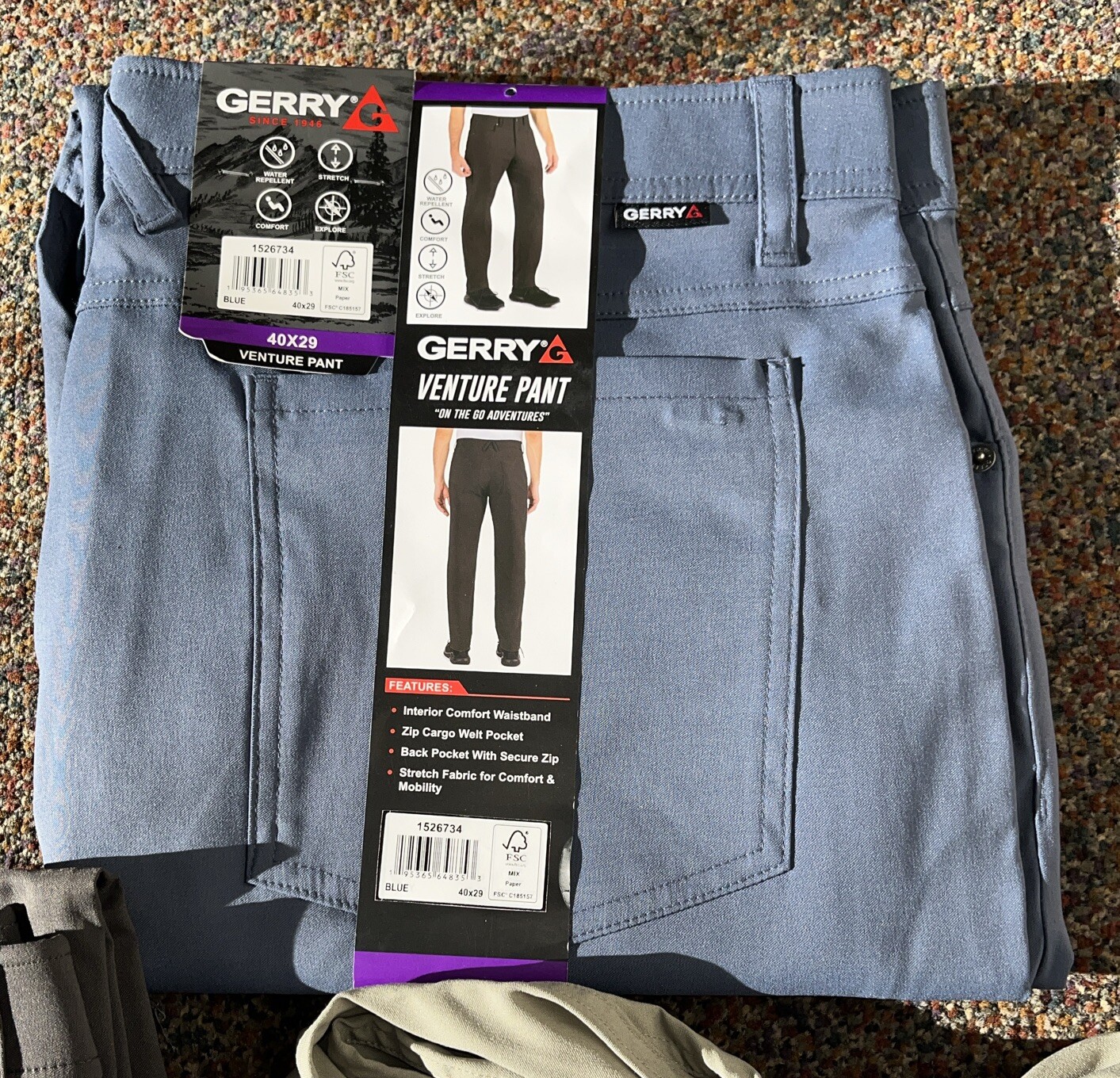 Gerry Men’s Venture Commuter Pant BLUE,GRAY,GREEN 1526734 NWT