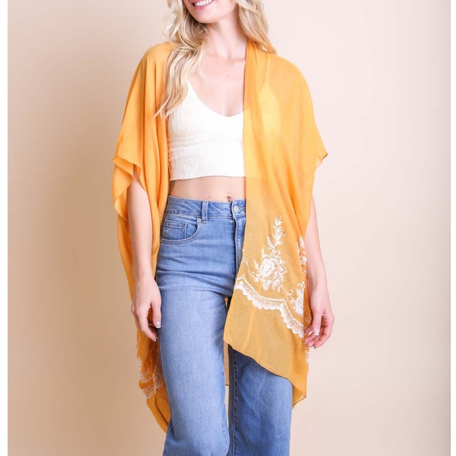 Floral Embroidered Stitch Kimono – Stylish Layering Piece for Any Occasion