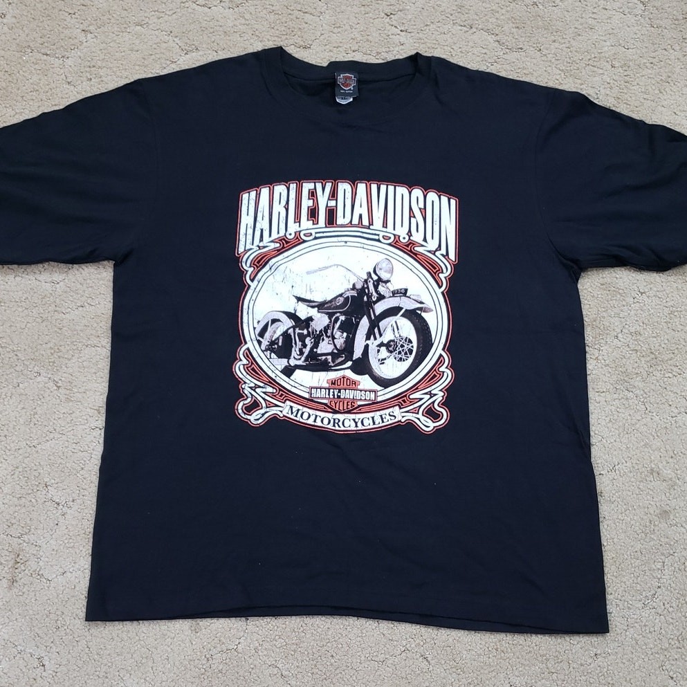 VTG Harley Davidson Adult XXL Shirt Motorcycle Biker Punk Rock Black