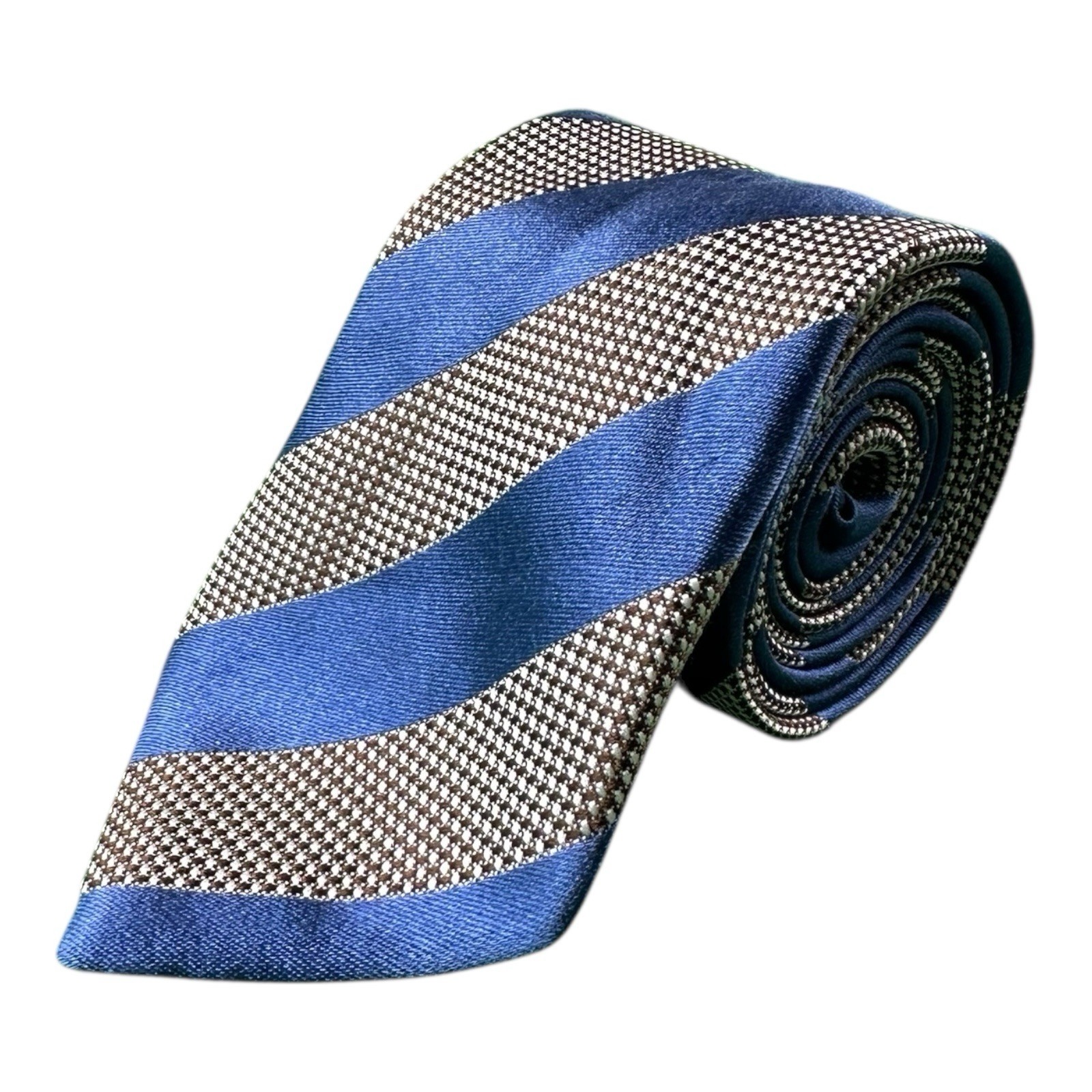 Seaward & Steven Blue Gray Striped Pure Silk Men’s Tie 3.25 Inch Width