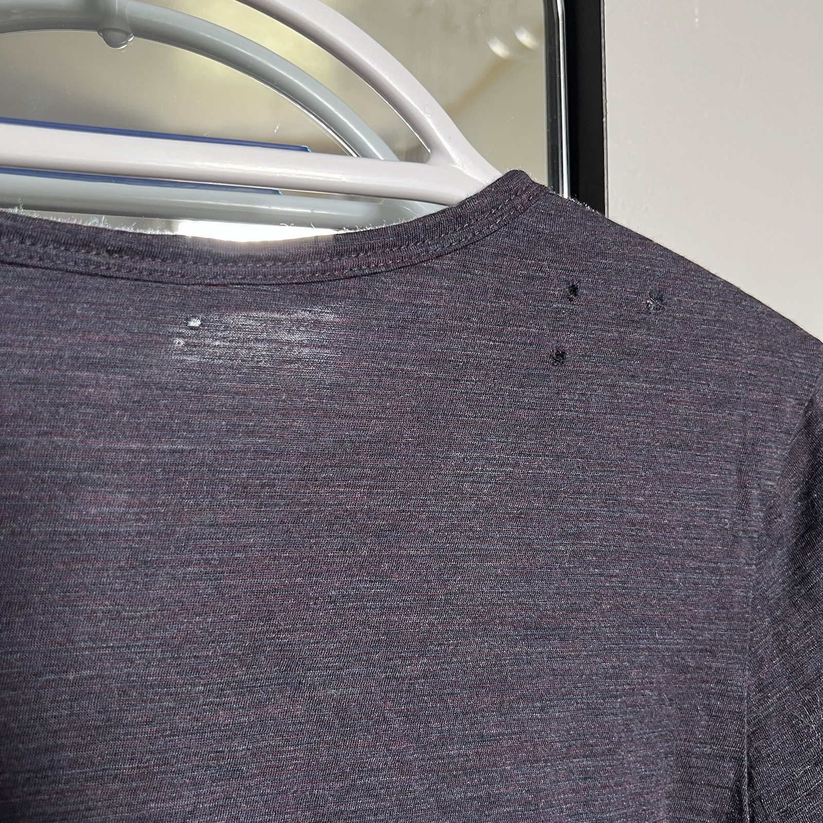 SEG’MENTS Dark Gray Merino Wool V-Neck Long Sleeve Top Women Size L