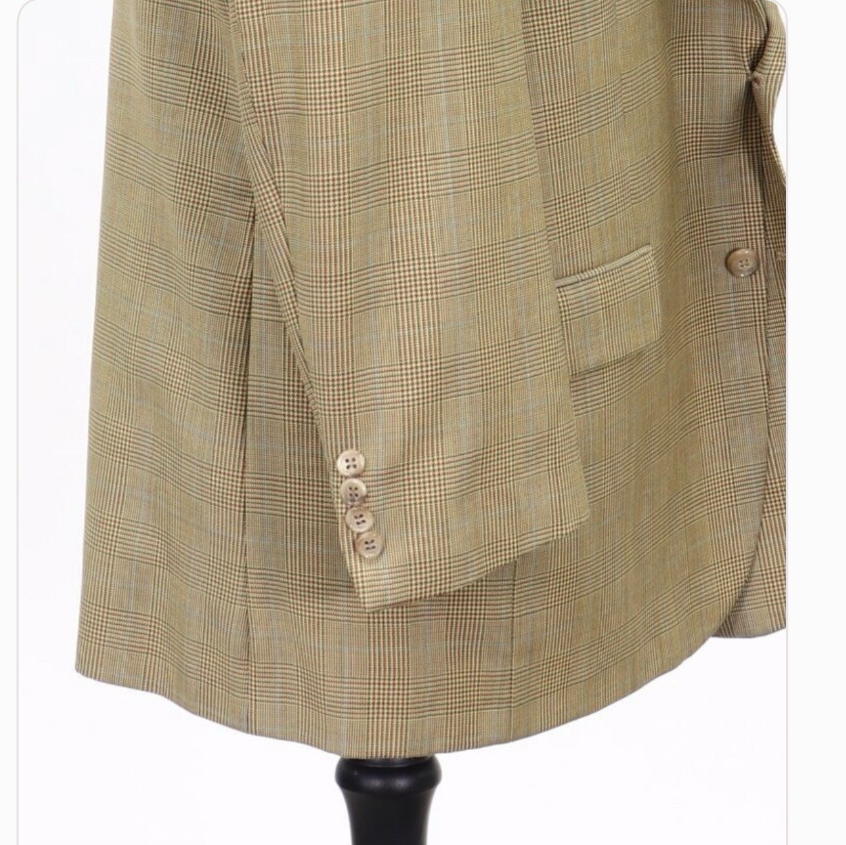 Bill Blass Men’s 46R Beige Wool Tweed Check Sport Coat Blazer Fully Lined