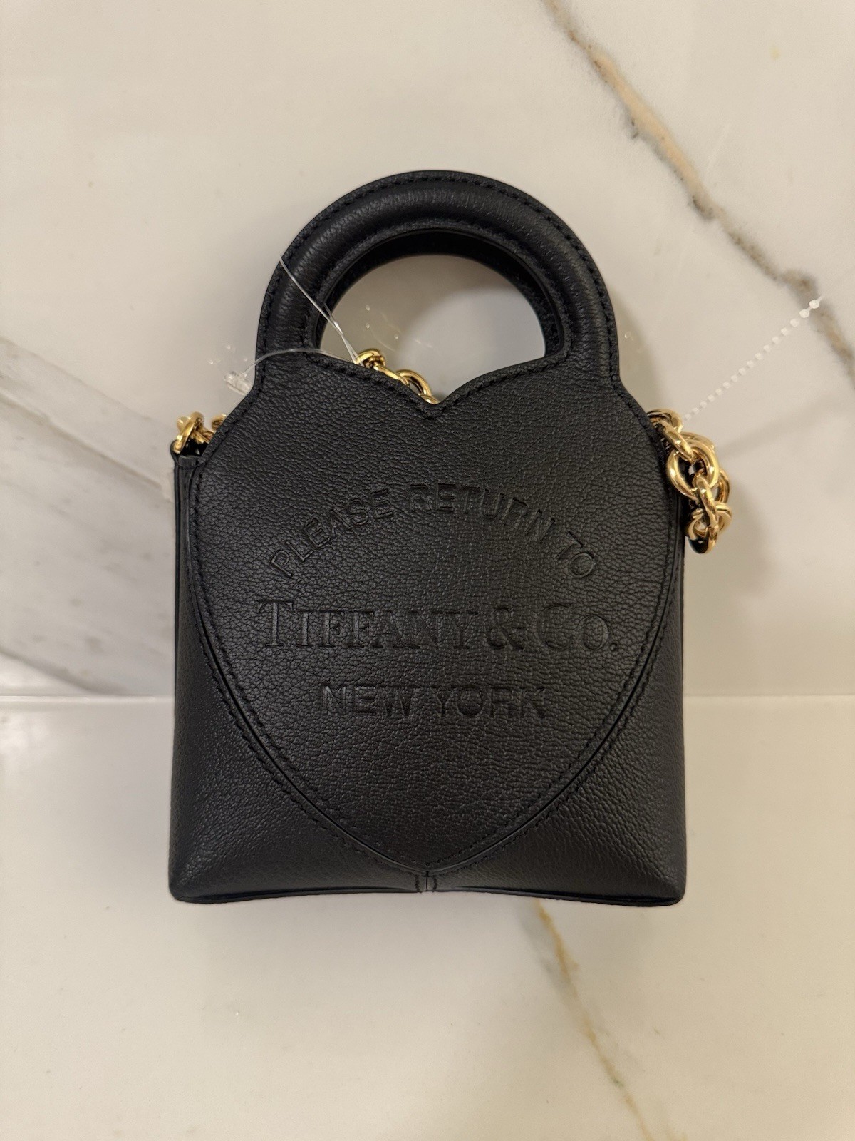 Tiffany & Co. Return To Tiffany Mini Black Leather Heart Crossbody Bag