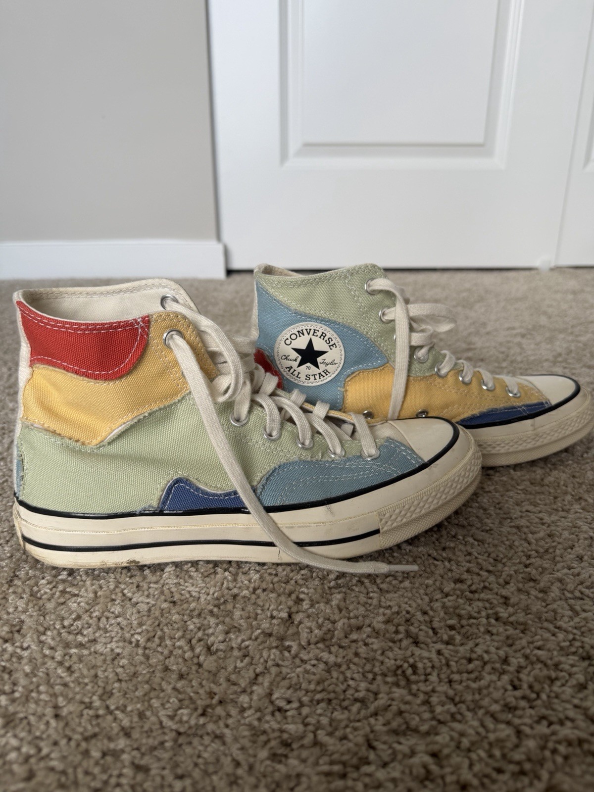 Converse Chuck 70 High Top Crafted Patchwork Olive Aura/Worn Blue A03292C 2022