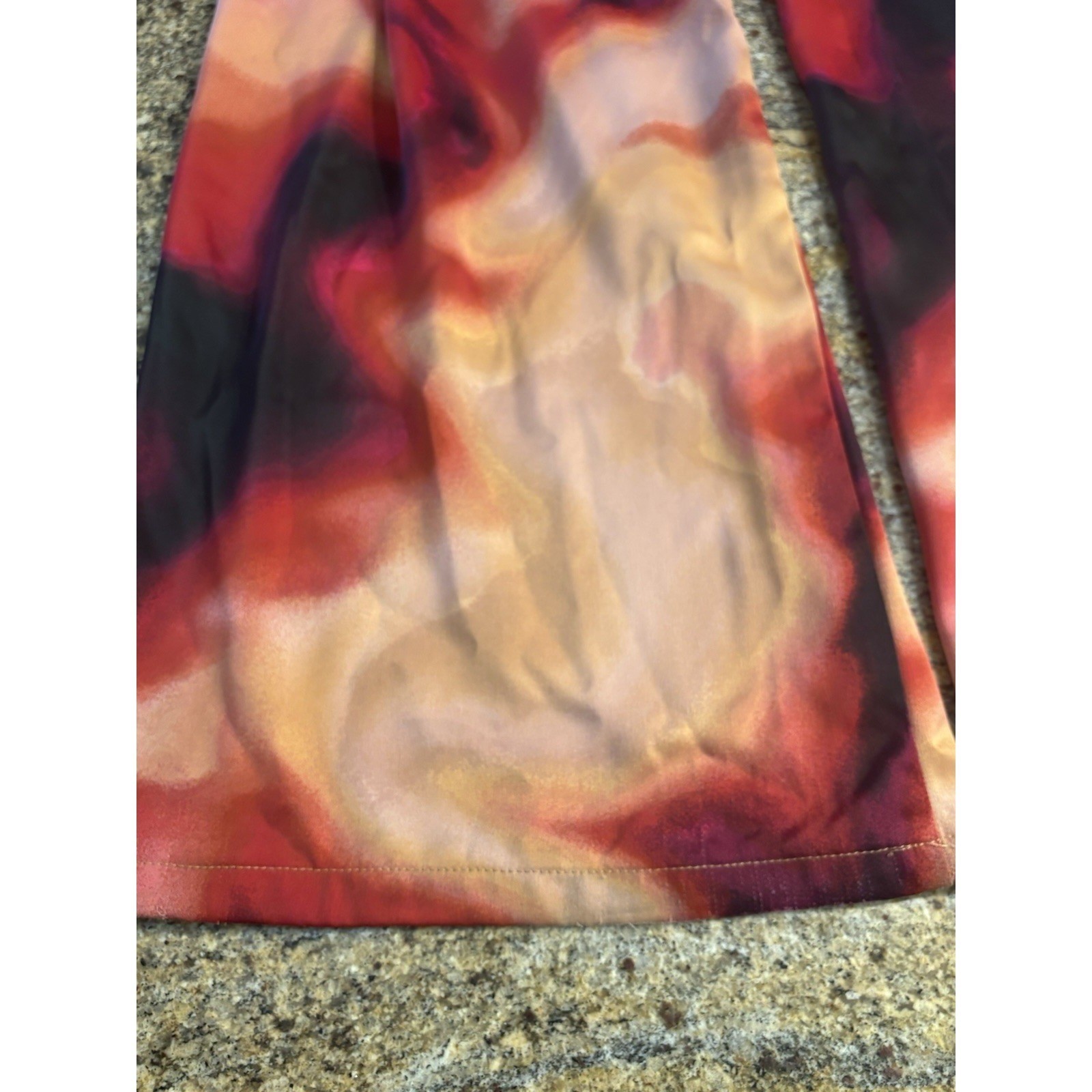 Nina Parker Trendy Printed Pants Plus Size 1X Red Black Purple – (RED)