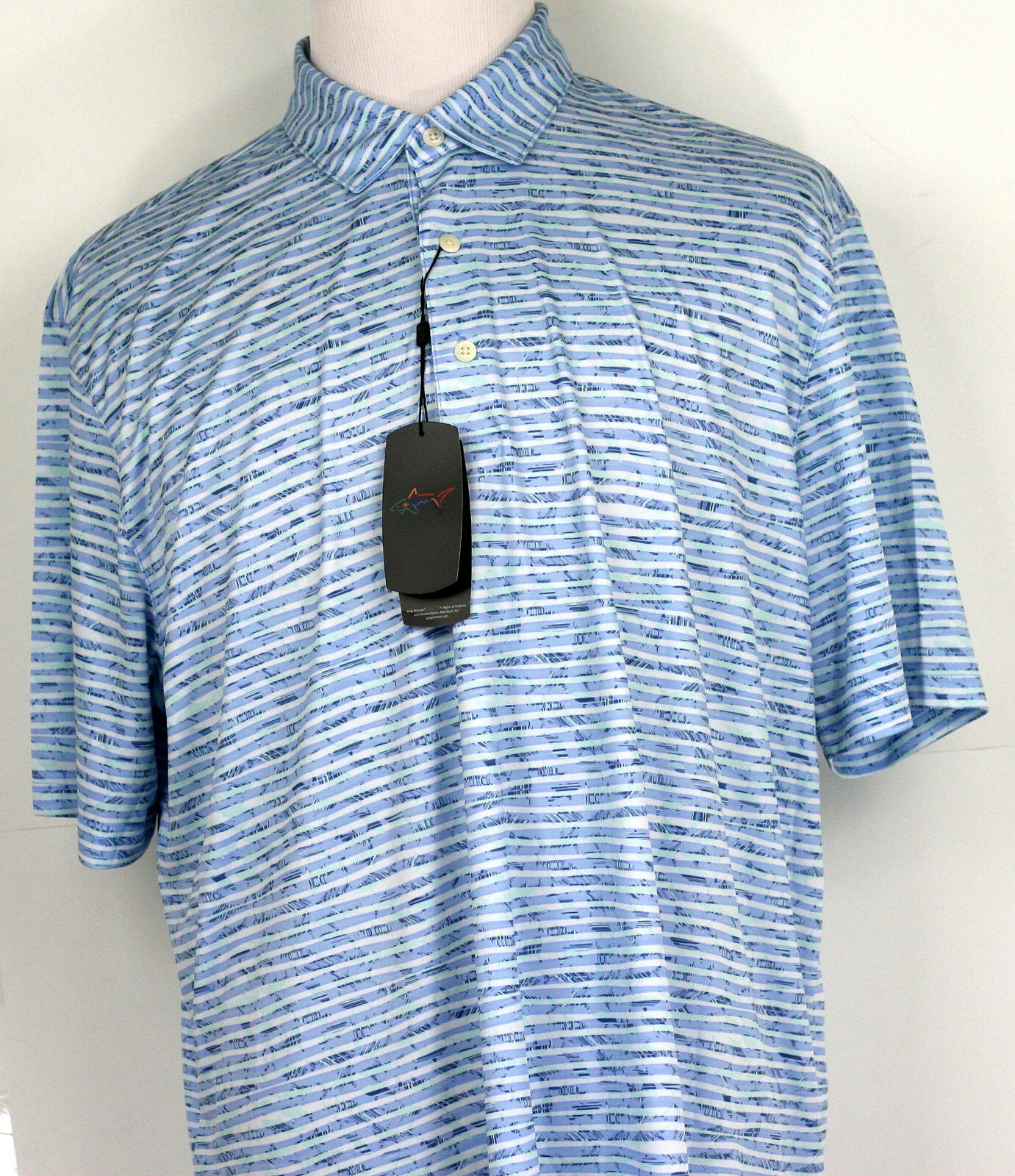 Greg Norman Polo Shirt Play Dry Graphic Print Short Sleeve XL