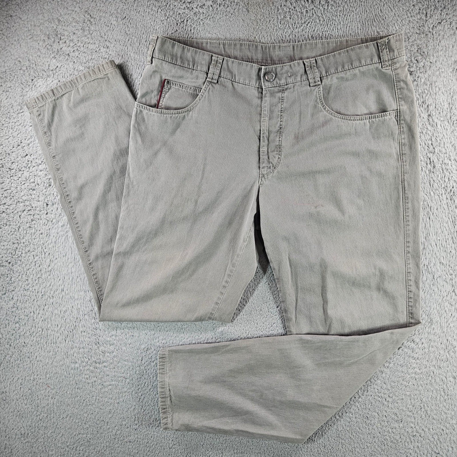Meyer Diego Mens Pants Gray Cotton Stretch Straight Leg Trousers Size 36×32 54