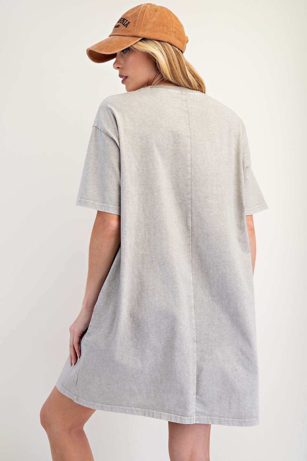New Easel Boot Flower Cotton Tunic Dress Relaxed Fit Plus Size 2X Gray T Shirt
