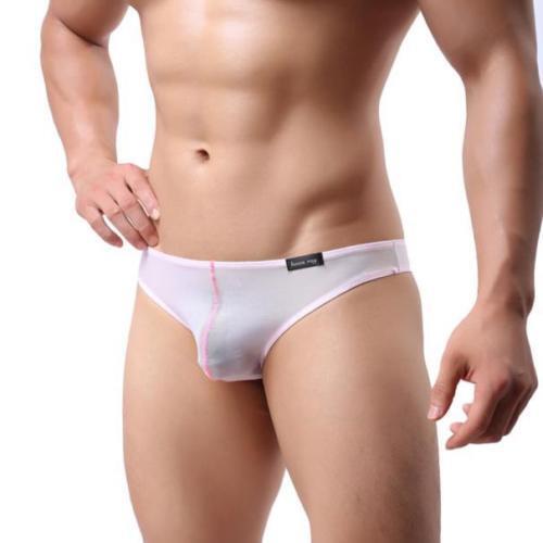 Men’s Slinky Smooth Stretch Transparent Nylon Mesh Triangle Back Brief Underwear