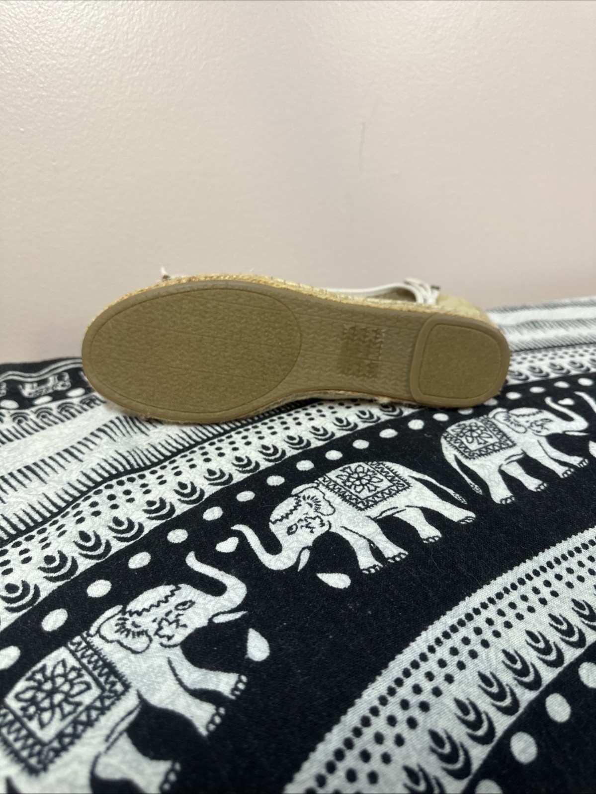 Michael Kors Espadrille Flats Womens 7 Tan Excellent Bow Logo AG11K