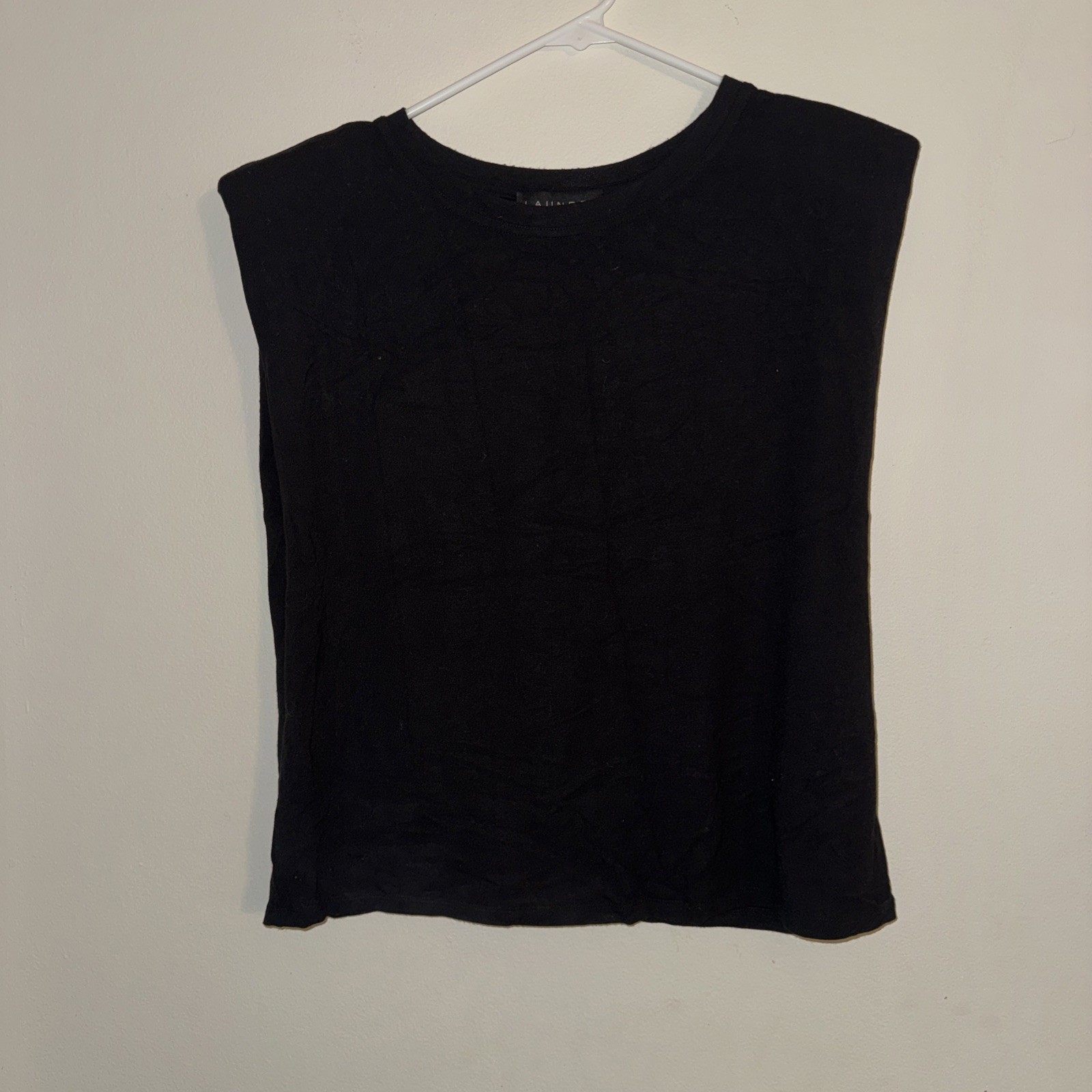 Laundry Top Shoulder Pad Sleeveless Black Womens Sz M
