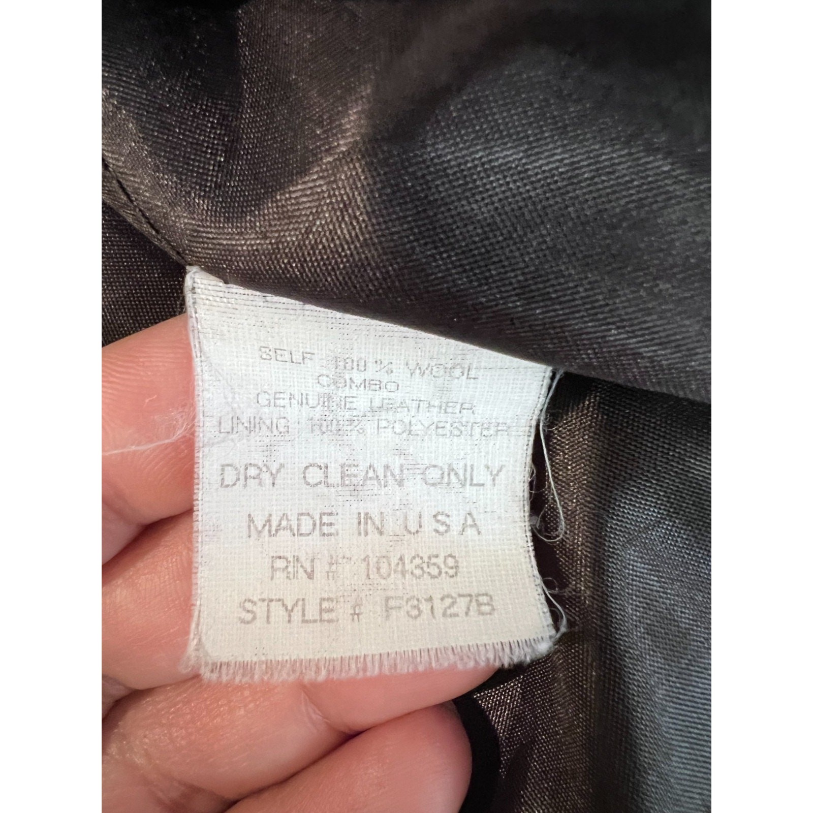 PENTA 100% Wool Tweed Jacket Women’s 6 Genuine Leather Trim Open Front Blazer