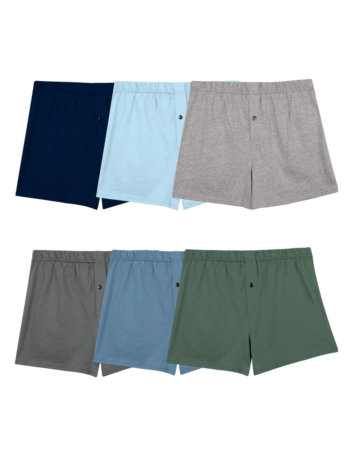 Fruit of The Loom Men’s Tag-Free Boxer Shorts (Knit & Woven), Knit – 6 Pack –